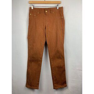 Iman Womens Straight-Leg Jeans S Brown